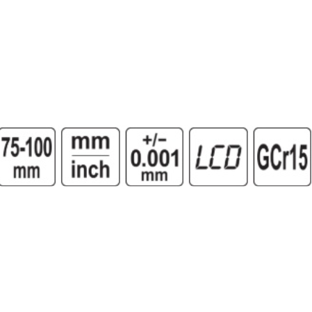 Mikrometras skaitmeninis 75-100 mm. 0,001 mm. 4 Mikrometras skaitmeninis 75-100 mm. 0,001 mm. 4