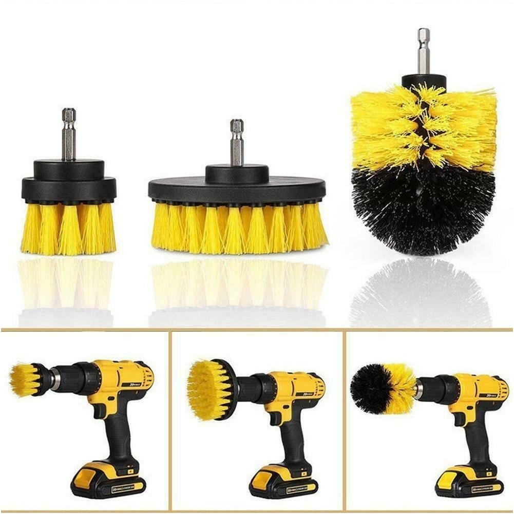 Nailoninių šepečių rinkinys su Hex 6.3 mm 3 vnt. 4 Nailoninių šepečių rinkinys su Hex 6.3 mm 3 vnt. 4