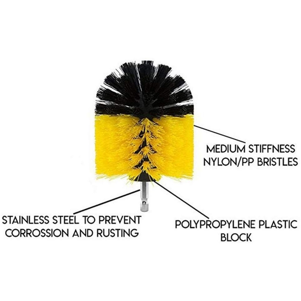 Nailoninių šepečių rinkinys su Hex 6.3 mm 3 vnt. 5