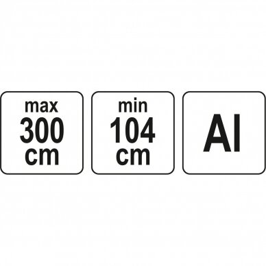 Niveliavimo lenta, aliuminė, teleskopinė 3m. 3 Niveliavimo lenta, aliuminė, teleskopinė 3m. 3
