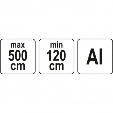 Niveliavimo lenta, aliuminė, teleskopinė 5m. 2 Niveliavimo lenta, aliuminė, teleskopinė 5m. 2