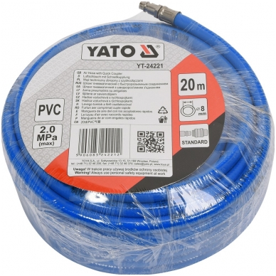 Oro žarna su antgaliais 8mm.x20m. PVC 1 Oro žarna su antgaliais 8mm.x20m. PVC 1