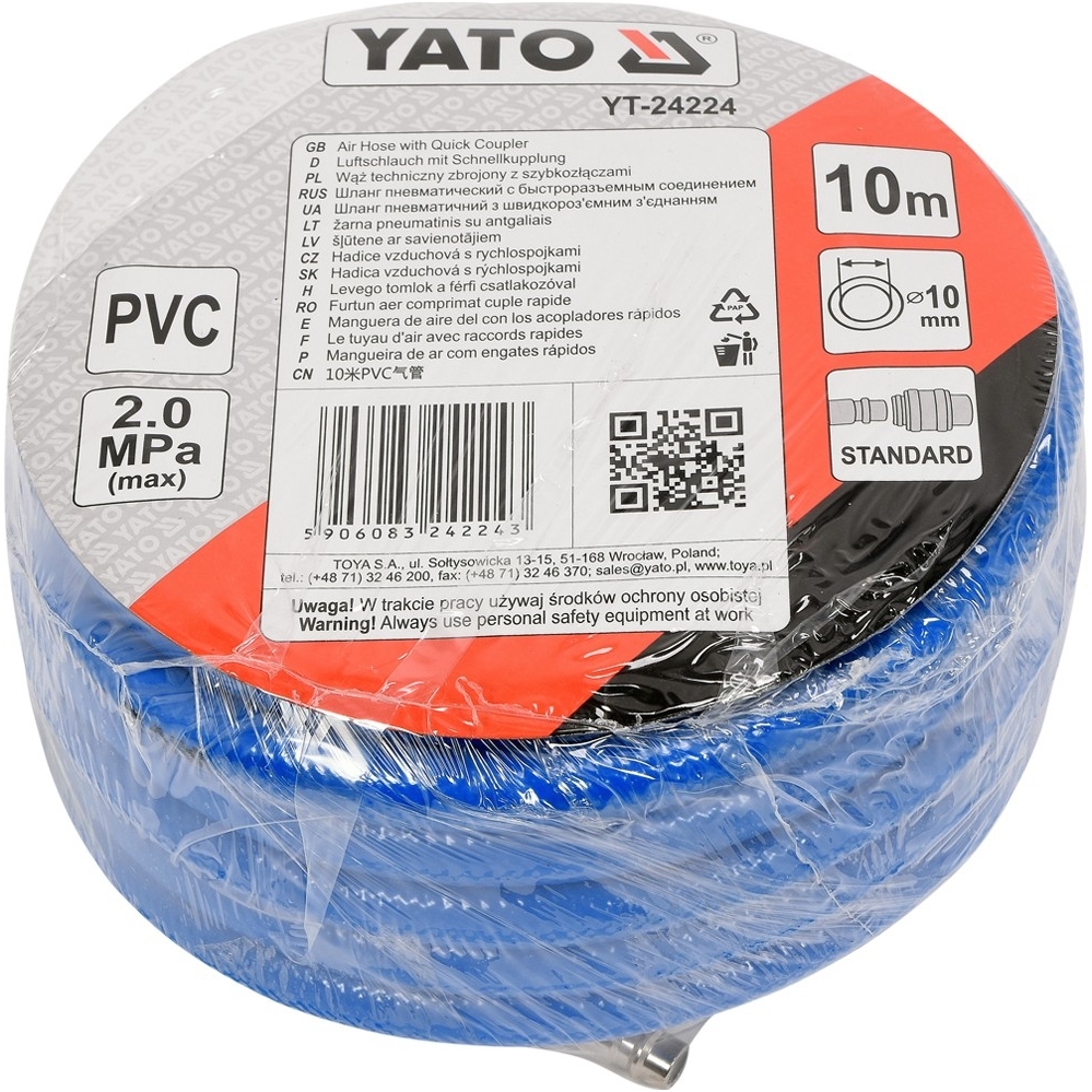 Oro žarna su antgaliais 10mm x 10m, PVC 1 Oro žarna su antgaliais 10mm x 10m, PVC 1