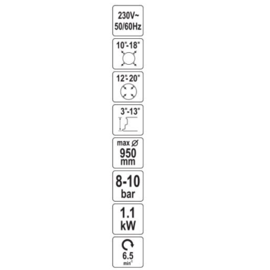 Padangų montavimo staklės 1,1 kW 10–20" ratlankiams 20 Padangų montavimo staklės 1,1 kW 10–20" ratlankiams 20