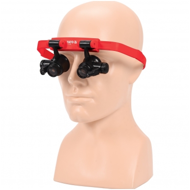 Padidinimo akiniai dedami ant galvos