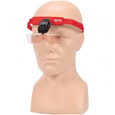 Padidinimo akiniai dedami ant galvos su rinkiniu 3