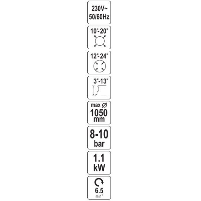 Padangų montavimo staklės su pagalbine svirtimi 1,1 kW. 10–24" ratlankiams 21 Padangų montavimo staklės su pagalbine svirtimi 1,1 kW. 10–24" ratlankiams 21