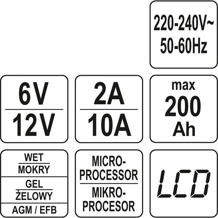 Pakrovėjas 6 V ir 12 V akumuliatorių įkrovimui 6V/2A, 12V/10A 5 Pakrovėjas 6 V ir 12 V akumuliatorių įkrovimui 6V/2A, 12V/10A 5