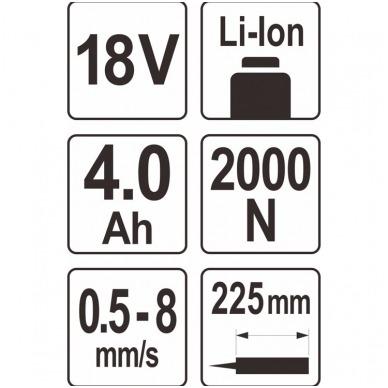 Pistoletas silikonui akumuliatorinis - 18V - 1 X 4,0AH 4 Pistoletas silikonui akumuliatorinis - 18V - 1 X 4,0AH 4