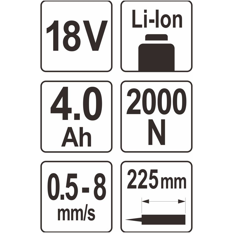 Pistoletas silikonui akumuliatorinis - 18V - 1 X 4,0AH 4 Pistoletas silikonui akumuliatorinis - 18V - 1 X 4,0AH 4