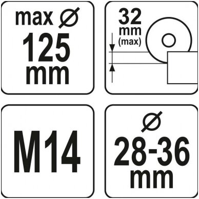 Pjovimo apsauga nuo dulkių reuliuojama M14/115/125mm. 2 Pjovimo apsauga nuo dulkių reuliuojama M14/115/125mm. 2
