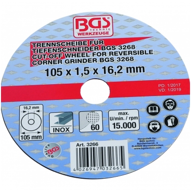 Atpjovimo diskas 105x1.5x16.2 Atpjovimo diskas 105x1.5x16.2