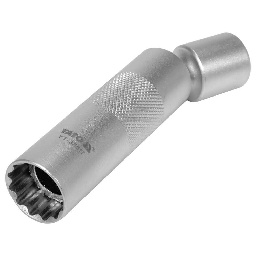 Plonasienė galvutė žvakėms 16mm. 3/8" su jungtimi Plonasienė galvutė žvakėms 16mm. 3/8" su jungtimi