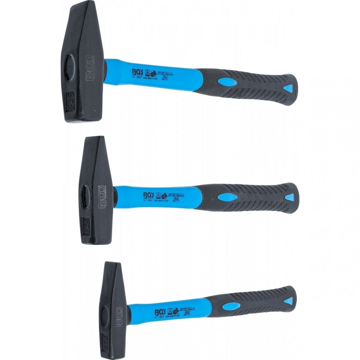Plaktukų rinkinys, stiklo pluošto rankena, DIN 1041 300 / 500 / 800g. 3vnt. 2 Plaktukų rinkinys, stiklo pluošto rankena, DIN 1041 300 / 500 / 800g. 3vnt. 2
