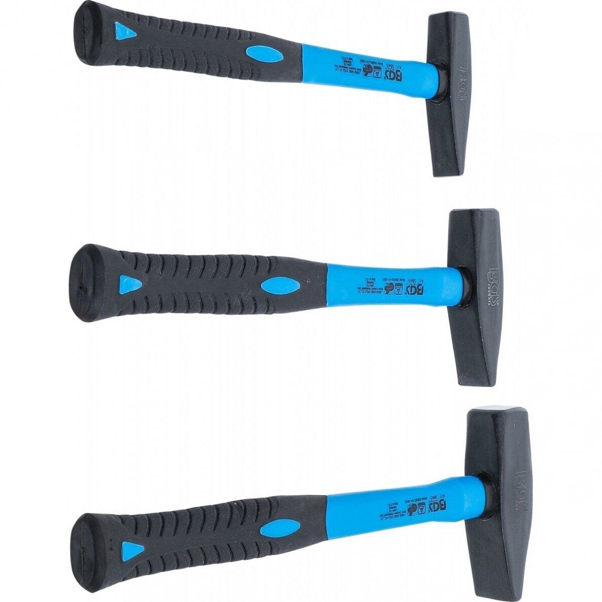 Plaktukų rinkinys, stiklo pluošto rankena, DIN 1041 300 / 500 / 800g. 3vnt. 3 Plaktukų rinkinys, stiklo pluošto rankena, DIN 1041 300 / 500 / 800g. 3vnt. 3