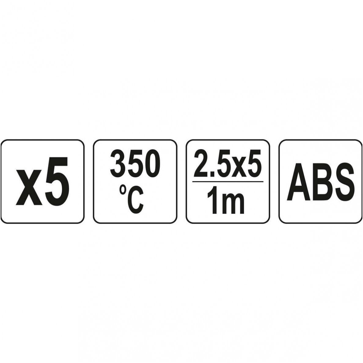Plastiko suvirinimo juosta terpolimeras (ABS) 2.5X5mm. 5х1m. 5vnt. 2