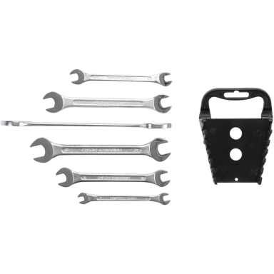 Plokščių raktų rinkinys atviru galu 6 vnt. 6x7-17x19 mm