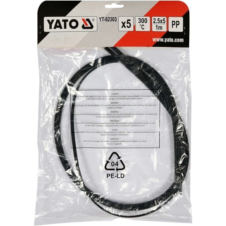 Plastiko suvirinimo juosta polipropilenas (PP) 2.5X5mm. 5х1m. 5vnt. 3