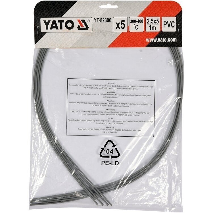 Plastiko suvirinimo juosta polivinilchloridas (PVC) 2.5X5mm 5х1m. 5vnt. 2