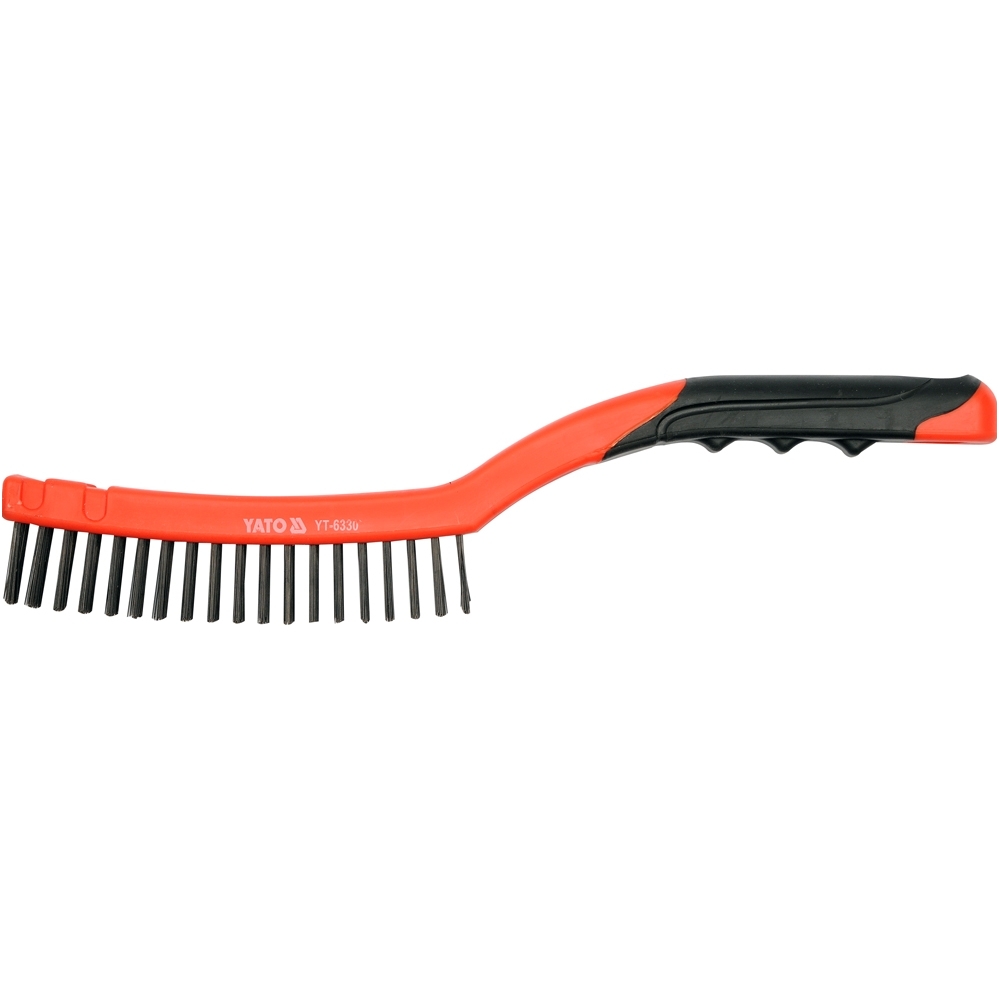 Vielinis šepetys plieninis 340 mm ilgio, plastikine rankena, 3 eilutės Vielinis šepetys plieninis 340 mm ilgio, plastikine rankena, 3 eilutės