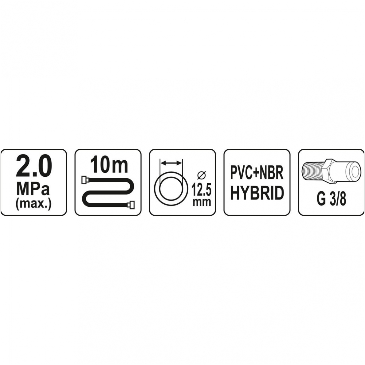 Pneumatinė žarna - Hybrid - 12,5mm.x10m. 2 Pneumatinė žarna - Hybrid - 12,5mm.x10m. 2