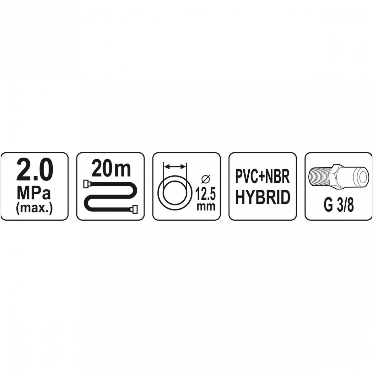 Pneumatinė žarna - Hybrid - 12,5mmx20m. 2 Pneumatinė žarna - Hybrid - 12,5mmx20m. 2