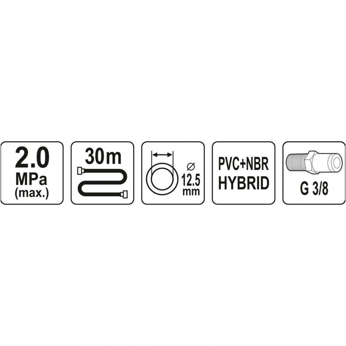 Pneumatinė žarna - Hybrid - 12,5mm.x30m. 2