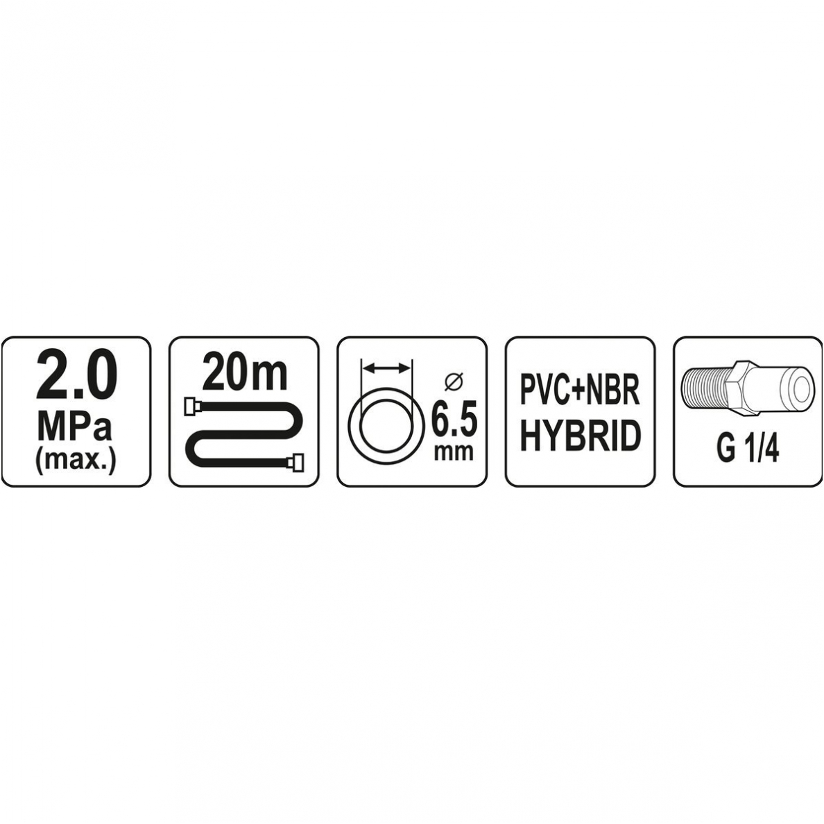 Pneumatinė žarna - Hybrid - 6,5mm.x20m. 2 Pneumatinė žarna - Hybrid - 6,5mm.x20m. 2