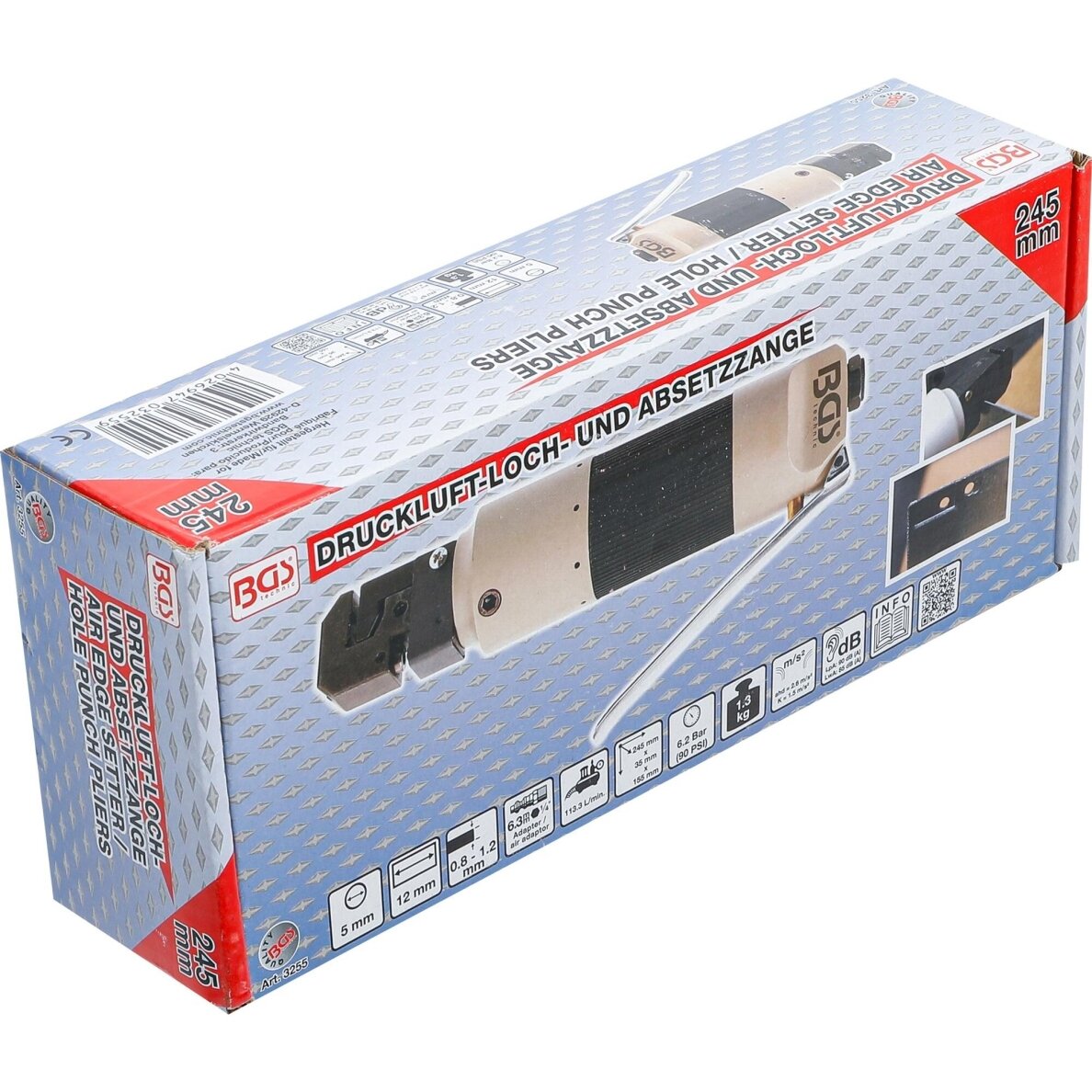 Pneumatinės kraštų lyginimo / skylių perforavimo replės 9