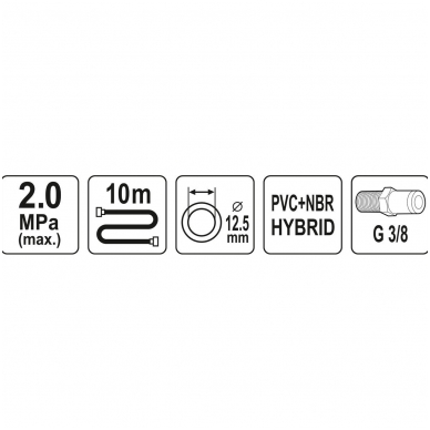 Pneumatinė žarna - Hybrid - 12,5mm.x10m. 2 Pneumatinė žarna - Hybrid - 12,5mm.x10m. 2