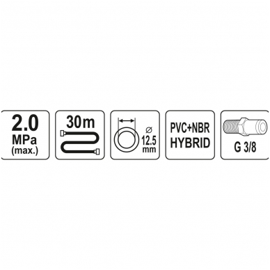 Pneumatinė žarna - Hybrid - 12,5mm.x30m. 2 Pneumatinė žarna - Hybrid - 12,5mm.x30m. 2