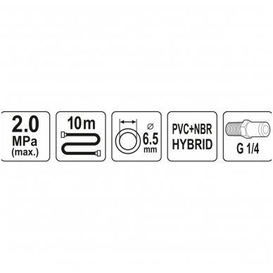 Pneumatinė žarna - Hybrid - 6,5mm.x10m. 2 Pneumatinė žarna - Hybrid - 6,5mm.x10m. 2