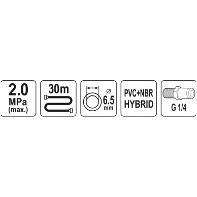 Pneumatinė žarna - Hybrid - 6,5mm.x30m. 2 Pneumatinė žarna - Hybrid - 6,5mm.x30m. 2