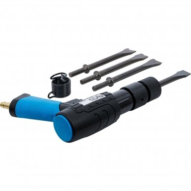 Pneumatinis plaktuko ir kaltų rinkinys su greito atleidimo griebtuvu, 10mm. 2 Pneumatinis plaktuko ir kaltų rinkinys su greito atleidimo griebtuvu, 10mm. 2