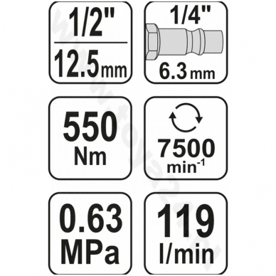 Pneumatinis veržliasukis 1/2" 550Nm. 4 Pneumatinis veržliasukis 1/2" 550Nm. 4