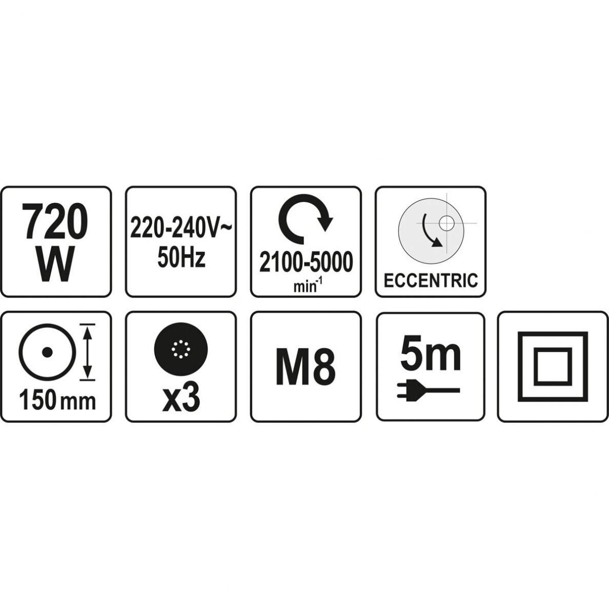 Poliravimo mašinėlė ekscentrinė 720W 150mm. 4