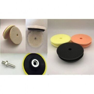 Poliravimo padų rinkinys konusiniai Ø 115mm. 7vnt. 2 Poliravimo padų rinkinys konusiniai Ø 115mm. 7vnt. 2