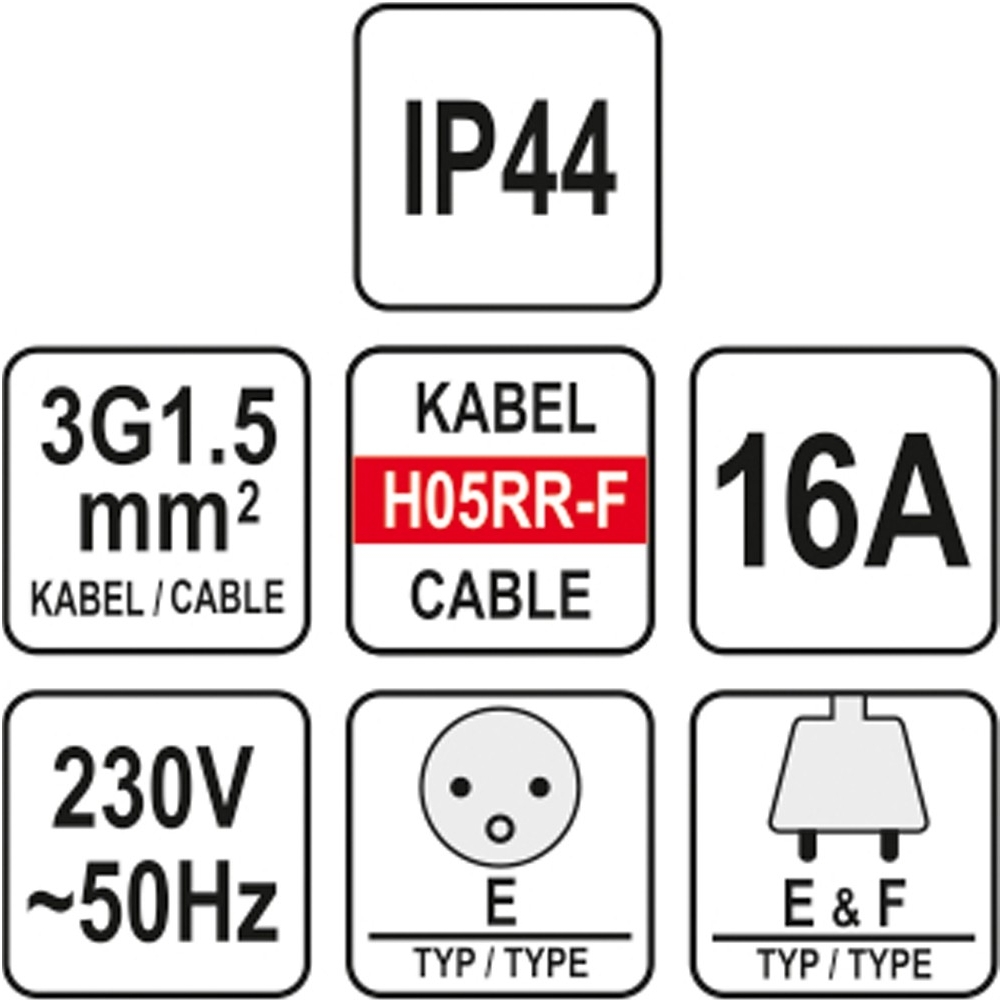 Prailginimo kabelis guminis IP44, 3x1,5mm² 20m. 1 Prailginimo kabelis guminis IP44, 3x1,5mm² 20m. 1