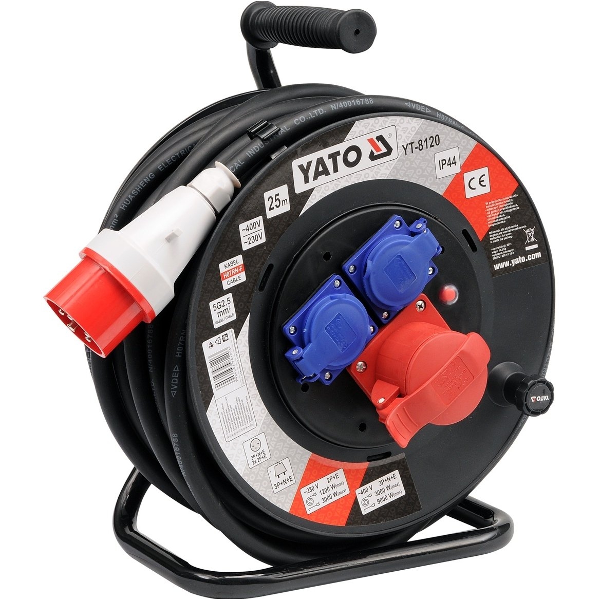 Prailgintuvas su rite pramoninis, ip44, 25m. 5g. 2,5mm. 230/400V Prailgintuvas su rite pramoninis, ip44, 25m. 5g. 2,5mm. 230/400V