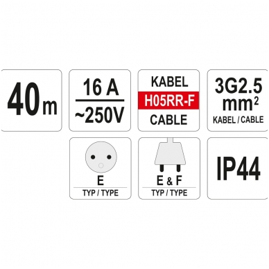 Prailginimo kabelis 3x2,5mm2 (3G2,5mm) 40m 2 Prailginimo kabelis 3x2,5mm2 (3G2,5mm) 40m 2