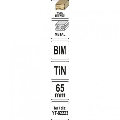 Priedas daugiafunkciniam įrankiui BIM-TIN 90mm. / 65mm. 3 Priedas daugiafunkciniam įrankiui BIM-TIN 90mm. / 65mm. 3