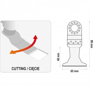 Priedas daugiafunkciniam įrankiui BIM-TIN 90mm. / 65mm. 2 Priedas daugiafunkciniam įrankiui BIM-TIN 90mm. / 65mm. 2