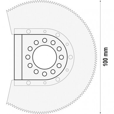 Priedas daugiafunkciniam įrankiui BIM-TIN medžiui/metalui 100mm. 1