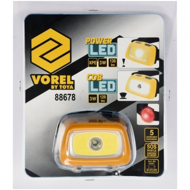 Prožektorius dedamas ant galvos XPE CREE 3W + COB LED 3W 4 Prožektorius dedamas ant galvos XPE CREE 3W + COB LED 3W 4