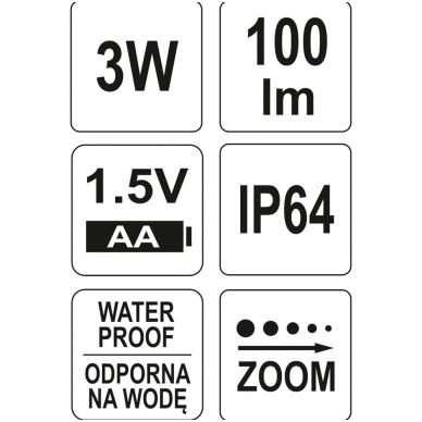 Prožektorius metalinis, LED CREE XPE 3W, 100x25mm 5 Prožektorius metalinis, LED CREE XPE 3W, 100x25mm 5