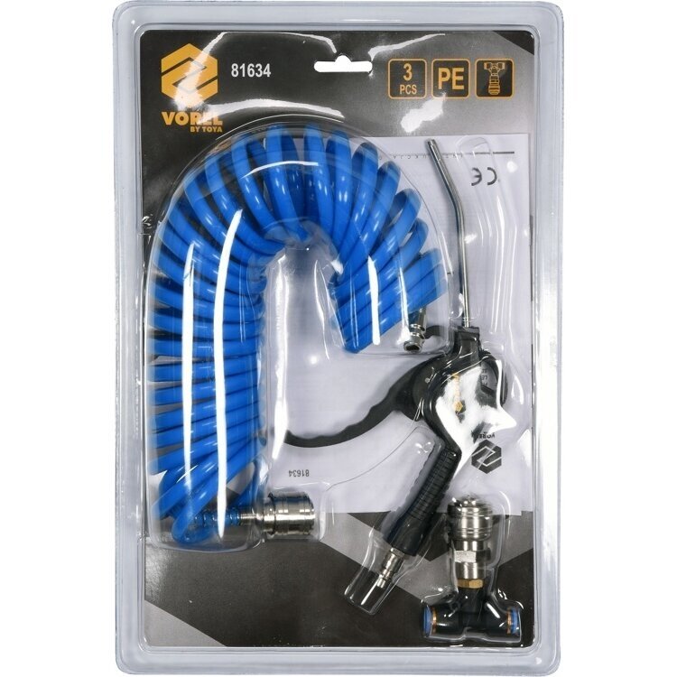 Prapūtimo pistoletas su spiraline žarna 5 x 8mm. 5m. 1 Prapūtimo pistoletas su spiraline žarna 5 x 8mm. 5m. 1