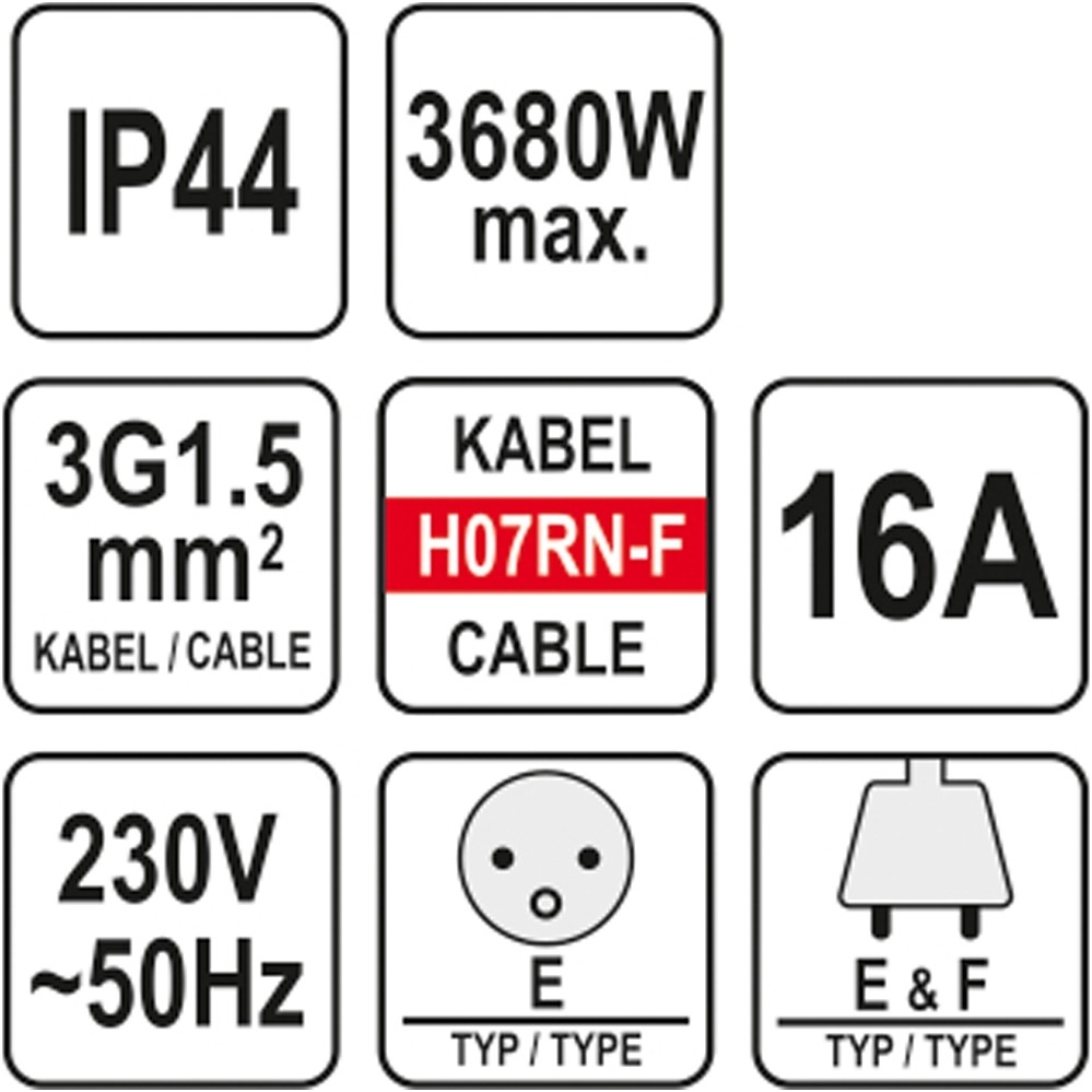 Prailginimo kabelis guminis IP44, 3x1,5mm² 20m. su 3 rozečių lizdais 1 Prailginimo kabelis guminis IP44, 3x1,5mm² 20m. su 3 rozečių lizdais 1