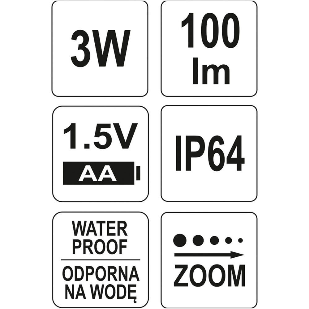 Prožektorius metalinis,  LED CREE XPE 3W, 100x25mm 5