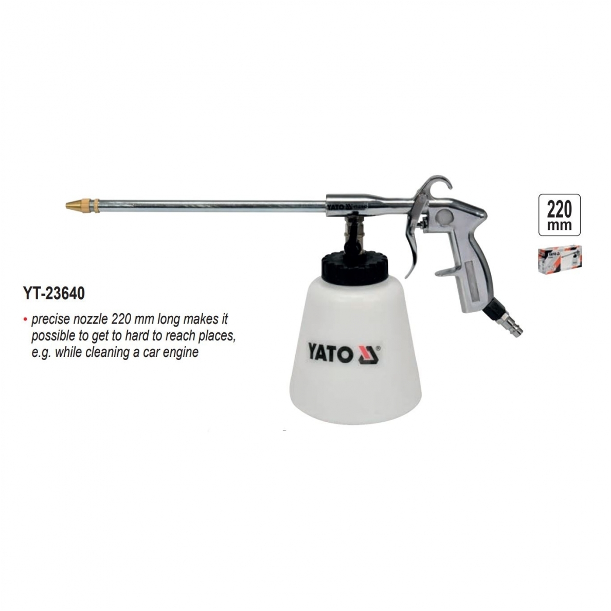 Putų generavimo pistoletas pneumatinis - 1 l / 220 mm 2