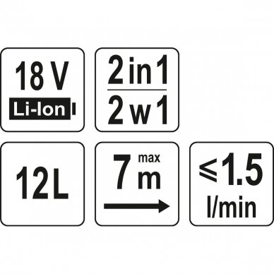 Purkštuvas akumuliatorinis 2 viename 18V., be akumuliatoriaus 11 Purkštuvas akumuliatorinis 2 viename 18V., be akumuliatoriaus 11